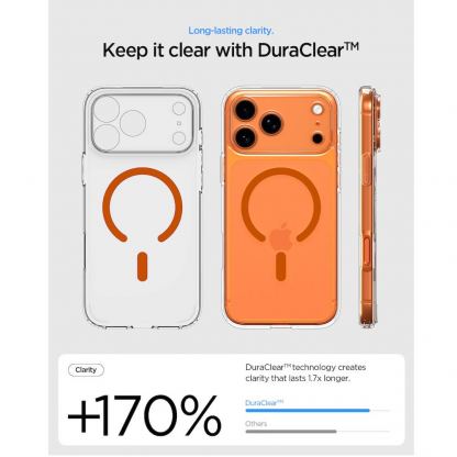 Хибриден кейс с висока степен на защита с MagSafe за iPhone 17 Pro - Spigen Ultra Hybrid MagSafe Case (прозрачен-оранжев)  10