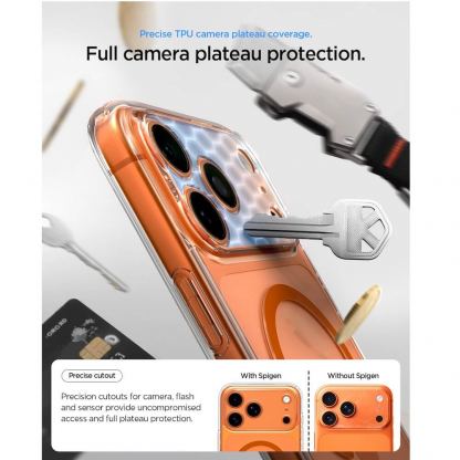 Хибриден кейс с висока степен на защита с MagSafe за iPhone 17 Pro - Spigen Ultra Hybrid MagSafe Case (прозрачен-оранжев)  11