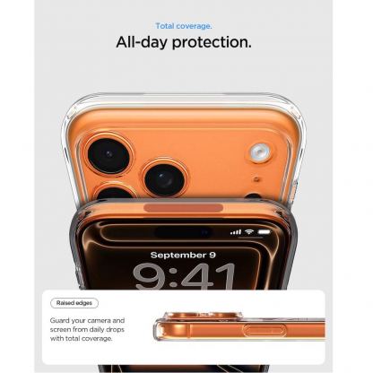 Хибриден кейс с висока степен на защита с MagSafe за iPhone 17 Pro - Spigen Ultra Hybrid MagSafe Case (прозрачен-оранжев)  12