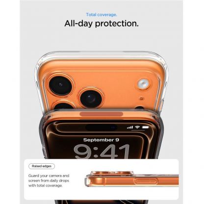 Хибриден кейс с висока степен на защита с MagSafe за iPhone 17 Pro - Spigen Ultra Hybrid MagSafe Case (прозрачен-оранжев)  13