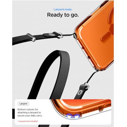 Хибриден кейс с висока степен на защита с MagSafe за iPhone 17 Pro - Spigen Ultra Hybrid MagSafe Case (прозрачен-оранжев)  15