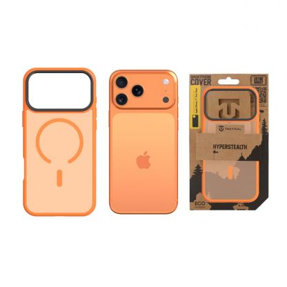  Хибриден удароустойчив кейс с MagSafe за iPhone 17 Pro Max - Tactical MagForce Hyperstealth Cover (оранжев) 3