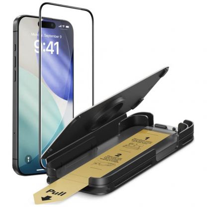 Висок клас стъклено защитно покритие за външния дисплей на iPhone 17 Pro - ESR Corning Gorilla Glass UltraFit (черен-прозрачен) 2