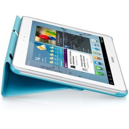 Samsung Book Cover Case - хибриден кожен калъф и поставка за Samsung Galaxy Tab 10.1 (2) инча (син) 2