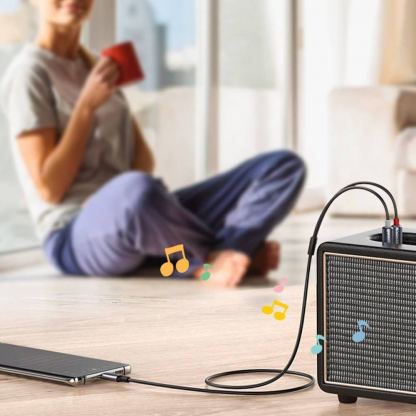 Кабел USB-C мъжко към 2xRCA (чинча) мъжко за устройства с USB-C порт (150 см) - Ugreen USB-C Male to 2xRCA Male Cable (черен) 9