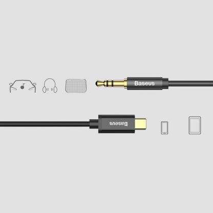 USB-C към 3.5 мм аудио кабел (120 см) - Baseus USB-C to Audio 3.5 mm Cable (черен) 10