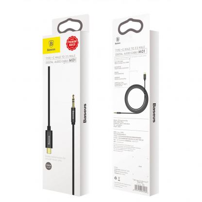 USB-C към 3.5 мм аудио кабел (120 см) - Baseus USB-C to Audio 3.5 mm Cable (черен) 15
