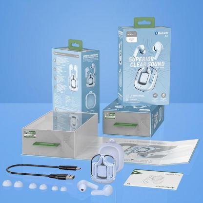 Безжични блутут слушалки със зареждащ кейс - Acefast T6 TWS In-Ear Bluetooth Earphones (син) 7