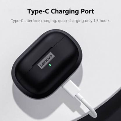 Безжични блутут слушалки със зареждащ кейс - Lenovo LP1S ANC TWS Earphones (черен) 2