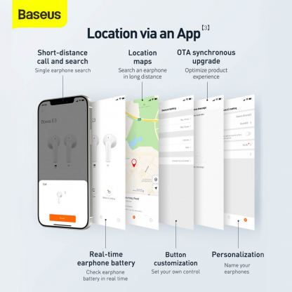 Безжични блутут слушалки със зареждащ кейс - Baseus Bowie E3 TWS In-Ear Bluetooth Earphones (NGTW080001) (черен) 10