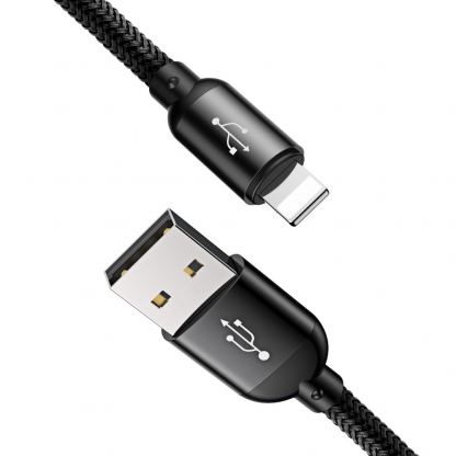 Универсален USB кабел с Lightning, microUSB и USB-C конектори (120 см) - Baseus Three Primary Colors 3-in-1 USB Cable (CAMLT-BSY01) (черен) 8