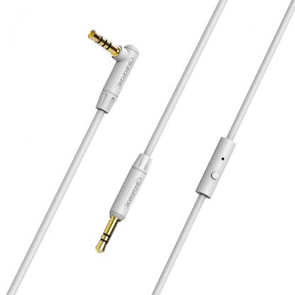 Качествен 3.5 мм аудио кабел с микрофон и бутон (100 см) - Borofone BL5 Aux Audio Cable (сив) 3