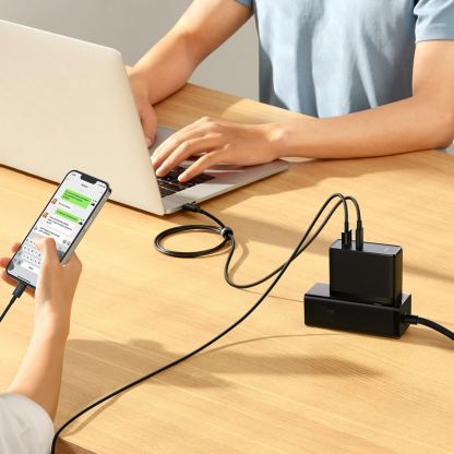 Захранване за ел. мрежа за лаптопи, смартфони и таблети с USB-A и USB-C изходи с технология за бързо зареждане и USB-C кабел - Baseus GaN 5 Pro Charger 100W (CCGP090201) (черен) 8