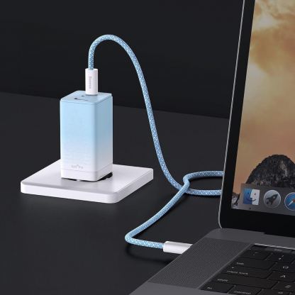 Захранване за ел. мрежа за лаптопи, смартфони и таблети с USB-A и 2xUSB-C изходи с технология за бързо зареждане и USB-C към USB-C кабел - Baseus GaN 3 Pro Fast Laptop Charger 65W (CCGP050103) (син) 9