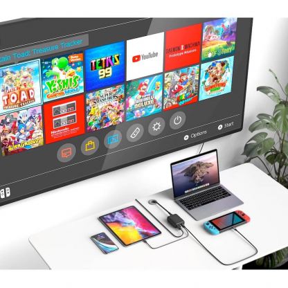 Захранване за ел. мрежа за лаптопи, смартфони и таблети с USB-C и USB-A изходи, HDMI порт и USB-C към USB-C кабел - HyperDrive USB-C GaN Powered Hub 60W (черен) 6