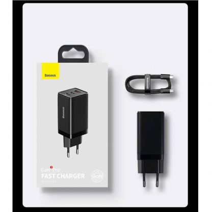 Захранване за ел. мрежа за лаптопи, смартфони и таблети с USB-A и 2xUSB-C изходи с технология за бързо зареждане и USB-C към USB-C кабел - Baseus GaN 3 Pro Fast Laptop Charger 65W (CCGP050102) (бял) 4