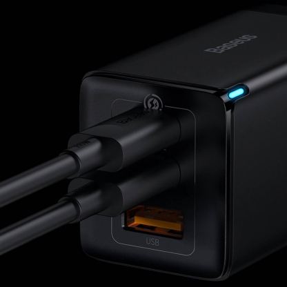 Захранване за ел. мрежа за лаптопи, смартфони и таблети с USB-A и 2xUSB-C изходи с технология за бързо зареждане и USB-C към USB-C кабел - Baseus GaN 3 Pro Fast Laptop Charger 65W (CCGP050102) (бял) 10