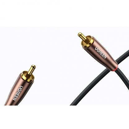 Качествен 2xRCA към 2xRCA (чинча) аудио кабел (200 см) - Ugreen AV199 Extension Cable 2xRCA (Cinch) to 2xRCA (Cinch) (черен-кафяв) 2