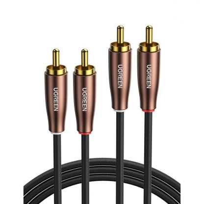 Качествен 2xRCA към 2xRCA (чинча) аудио кабел (200 см) - Ugreen AV199 Extension Cable 2xRCA (Cinch) to 2xRCA (Cinch) (черен-кафяв) 3