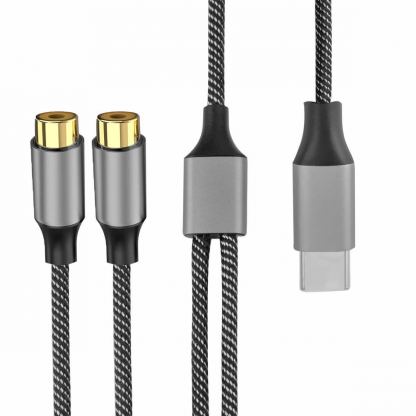 Активен кабел USB-C мъжко към 2xRCA (чинча) женско за устройства с USB-C порт (20 см) - 4smarts MatchCord Active USB-C Male to 2xRCA Female Adapter Cable (черен) 7