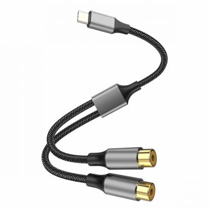 Активен кабел USB-C мъжко към 2xRCA (чинча) женско за устройства с USB-C порт (20 см) - 4smarts MatchCord Active USB-C Male to 2xRCA Female Adapter Cable (черен) 8