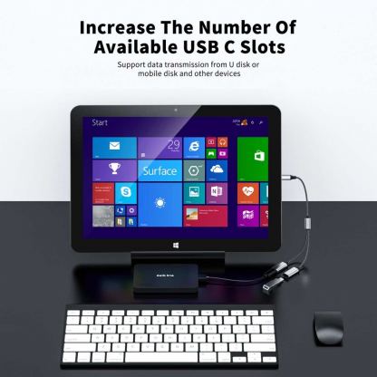 Кабел USB-C мъжко към 2xUSB-C женско за устройства с USB-C порт (20 см) - 4smarts MatchCord USB-C Male to 2xUSB-C Female Adapter Cable (черен) 4