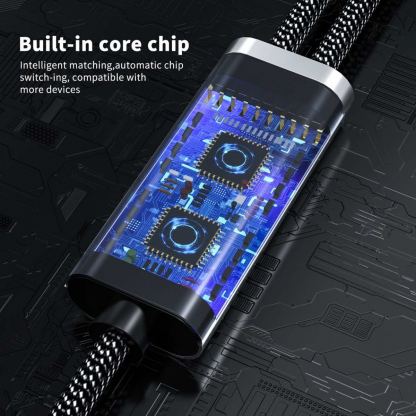 Кабел USB-C мъжко към 2xUSB-C женско за устройства с USB-C порт (20 см) - 4smarts MatchCord USB-C Male to 2xUSB-C Female Adapter Cable (черен) 5