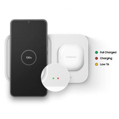 Комплект двойна поставка (пад) за безжично захранване, зарядно и кабел с бързо безжично зареждане за мобилни устройства, Galaxy Watch и слушалки - Samsung Super Fast Wireless Charger Duo EP-P5400TBEGEU (черен) 8