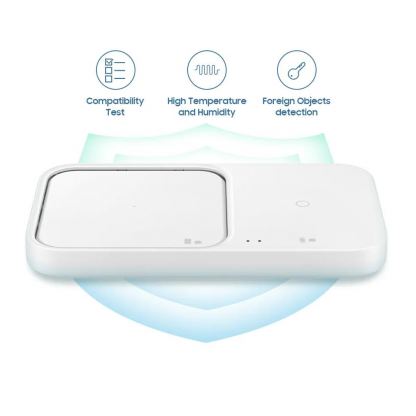 Комплект двойна поставка (пад) за безжично захранване, зарядно и кабел с бързо безжично зареждане за мобилни устройства, Galaxy Watch и слушалки - Samsung Super Fast Wireless Charger Duo EP-P5400TBEGEU (черен) 9