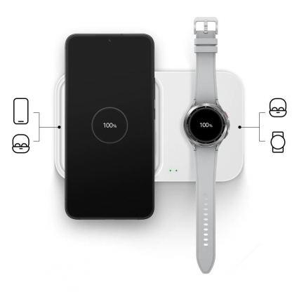 Комплект двойна поставка (пад) за безжично захранване, зарядно и кабел с бързо безжично зареждане за мобилни устройства, Galaxy Watch и слушалки - Samsung Super Fast Wireless Charger Duo EP-P5400TBEGEU (черен) 11