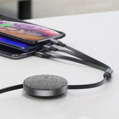 Универсален USB кабел с Lightning, microUSB и USB-C конектори (120 см) - Baseus Fabric 3-in-1 Flexible Cable USB (червен) 13