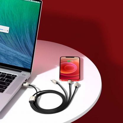 Универсален USB кабел с Lightning, microUSB и USB-C конектори (120 см) - Baseus Year of the Tiger 3-in-1 USB Cable (CASX010001) (черен) 3