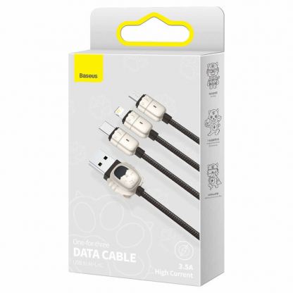 Универсален USB кабел с Lightning, microUSB и USB-C конектори (120 см) - Baseus Year of the Tiger 3-in-1 USB Cable (CASX010001) (черен) 4