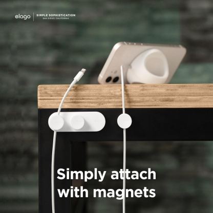 Магнитен органайзер за кабели - Elago Magnet Cable Management Buttons (бял) 3
