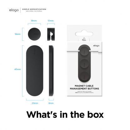 Магнитен органайзер за кабели - Elago Magnet Cable Management Buttons (бял) 7