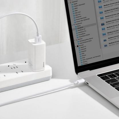 USB-C кабел с бързо зареждане за устройства с USB-C порт (200 см) - Baseus Superior USB-A to USB-C Cable 66W (CATYS-A02) (бял)  13