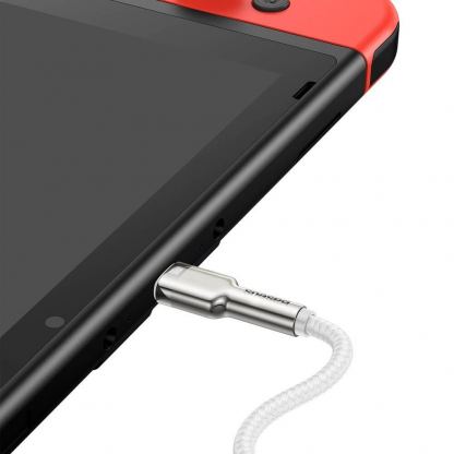 Здрав кабел с въжена оплетка за устройства с USB-C порт (100 см) - Baseus Cafule Metal Series USB-C to USB-C Cable 100W (CATJK-C02) (бял) 8
