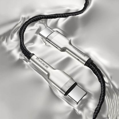 Здрав кабел с въжена оплетка за устройства с USB-C порт (100 см) - Baseus Cafule Metal Series USB-C to USB-C Cable 100W (CATJK-C02) (бял) 13