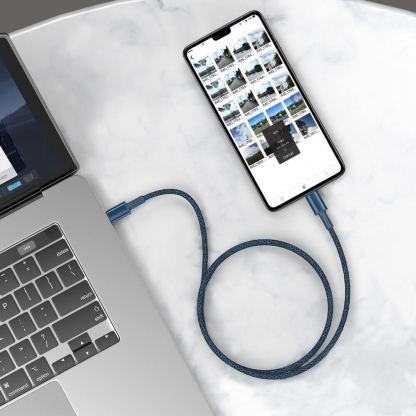 Здрав кабел с въжена оплетка за бързо зареждане за устройства с USB-C порт (200 см) - Baseus High Density Braided USB-C to USB-C Cable PD 2.0 100W (CATGD-A03) (син) 7