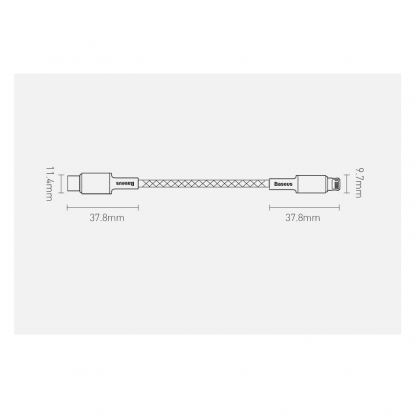 USB-C към Lightning кабел за Apple устройства с Lightning порт (100 см) - Baseus High Density Braided USB-C to Lightning Cable PD 20W (CATLGD-02) (бял) 13
