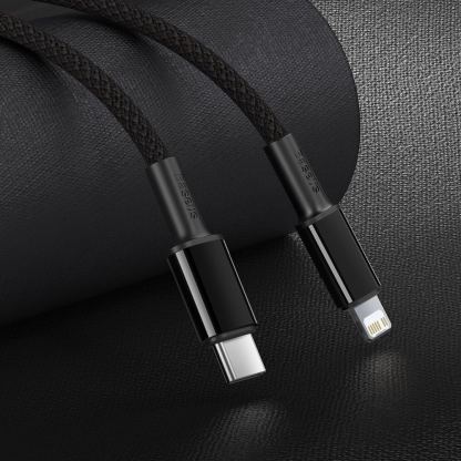 USB-C към Lightning кабел за Apple устройства с Lightning порт (100 см) - Baseus High Density Braided USB-C to Lightning Cable PD 20W (CATLGD-01) (черен) 10