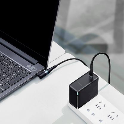 USB-C кабел с магнитен адаптер за Lenovo лаптопи (11x7.0мм) (200 см) - Baseus Magnetic Zinc Cable (CATXC-U01) (черен) 2