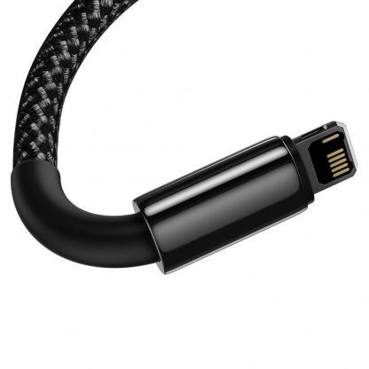 USB към Lightning кабел за Apple устройства с Lightning порт (200 см) - Baseus Tungsten Gold Lightning to USB Cable (CALWJ-A01) (черен) 4