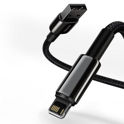 USB към Lightning кабел за Apple устройства с Lightning порт (200 см) - Baseus Tungsten Gold Lightning to USB Cable (CALWJ-A01) (черен) 8