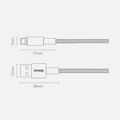 USB към Lightning кабел за Apple устройства с Lightning порт (200 см) - Baseus Tungsten Gold Lightning to USB Cable (CALWJ-A01) (черен) 14