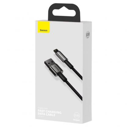 USB към Lightning кабел за Apple устройства с Lightning порт (200 см) - Baseus Tungsten Gold Lightning to USB Cable (CALWJ-A01) (черен) 16