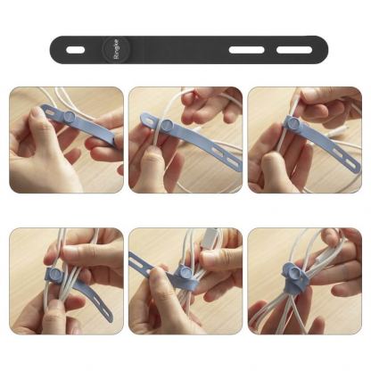 10 броя силиконови органайзери за кабели - Ringke Set 10 x Silicone Strap Cable Organizer (в различни цветове) 3