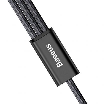 Универсален USB кабел с Lightning, microUSB и USB-C конектори (120 см) - Baseus Rapid 3-in-1 USB Cable (CAMLT-SU01) (черен) 5