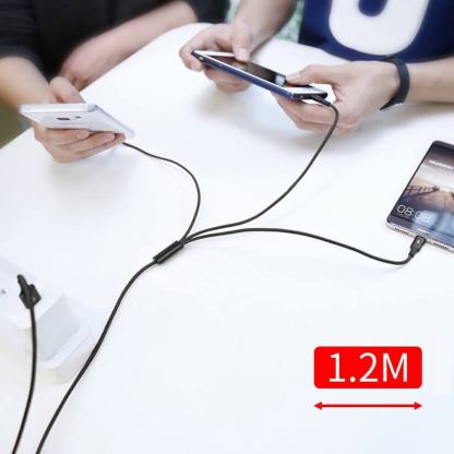 Универсален USB кабел с Lightning, microUSB и USB-C конектори (120 см) - Baseus Rapid 3-in-1 USB Cable (CAMLT-SU01) (черен) 13