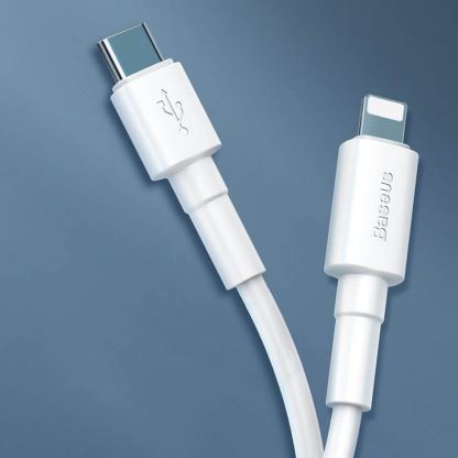 USB-C към Lightning кабел за Apple устройства с Lightning порт (100 см) - Baseus Durable Series USB-C to Lightning Cable PD 18W (CATLSW-02)(бял) 6